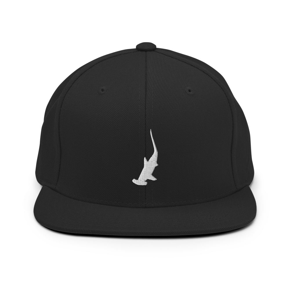 black snap-back hat
